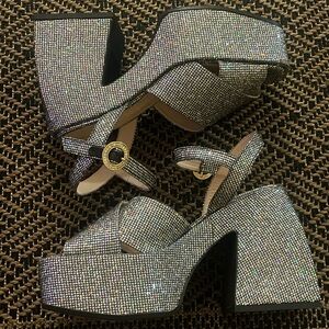 Nodaleto Bulla Joni Glitter/Silver Platform Sandals